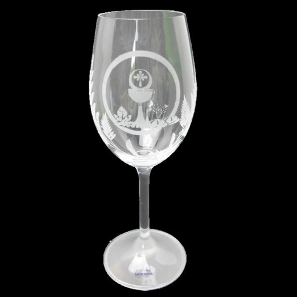 Grand verre de Communion à pied Eucharistie avec Calice et pains